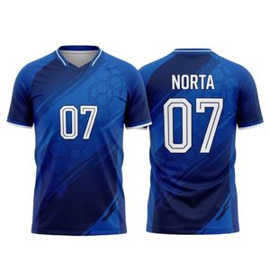 Camiseta de Fútbol Sublimada Crested Royal, Impresión Digital, Azul y Negra, Manga Raglán, Uniforme de Equipo, Ropa Deportiva - Product Image 2