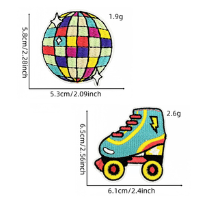 Patch brodé rétro disco écologique à thermocoller en gros - Product Image 3