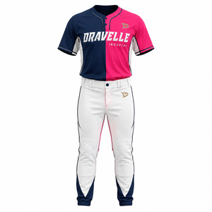 Ensemble Maillot et Pantalon de Softball Personnalisé OEM pour Homme, 2 Boutons, Fermeture à Patte, Tenue de Sport Performance pour Équipe, Fabricant - Product Image 2