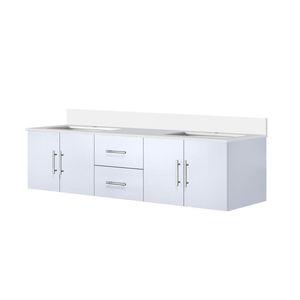 Bianco Lucido 72 Pollici L X 22 Pollici Mobile Bagno Doppio con Top in Marmo Coltivato - Product Image 4