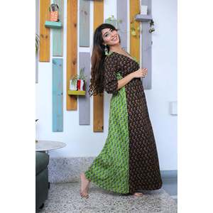 ชุดเดรสสีน้ำตาลเฮเซล แอนกรากา ระบายอากาศได้ดี ทรงหลวม สีตัดกัน ไซส์ XS สำหรับใส่ในชีวิตประจำวัน - Product Image 2