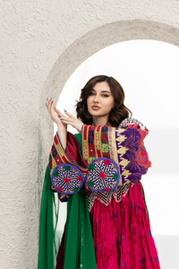 Low Price Afghan Vintage Dresses Top Selling Velvet Material Afghan Kuchi Frock Available in Custom Colors <b>Plus</b> <b>Size</b> Dress - Product Image 4