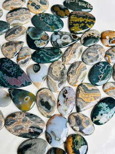 Piedra de cristal de jaspe Natural suave de alta calidad, forma de mezcla, cabujón de jaspe oceánico, piedra preciosa suelta para la fabricación de joyas - Product Image 4