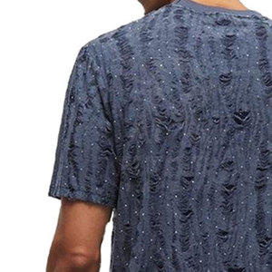 เสื้อยืดผู้ชายสไตล์ดิสเทรส ผ้าฝ้ายทรงโอเวอร์ไซส์ เสื้อผ้าแฟชั่น รับผลิตเสื้อยืดผู้ชายสไตล์ดิสเทรสแบบ Private Label - Product Image 4