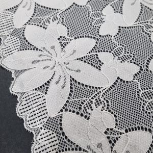 Encaje Elástico Floral con Borde Festoneado, Ligero, de Nailon y Spandex, Banda Elástica de 17.5cm, Encaje de Punto para Lencería, Vestidos y Bodas - Product Image 6