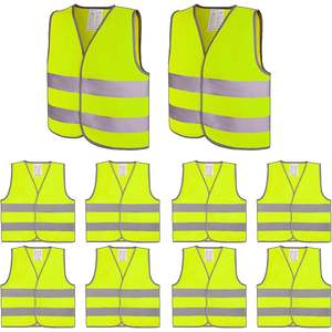 2025 Lot de 10 gilets de sécurité vert néon haute visibilité pour costume de construction de 12 à 16 ans - Product Image 4