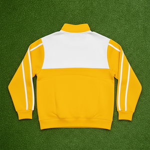 Sweat-shirts pour femmes en molleton 100% coton, à capuche, quart de zip, délavé à l'acide, color block, avec bandes aux manches, pour l'hiver, fabrication sur mesure OEM/ODM - Product Image 2