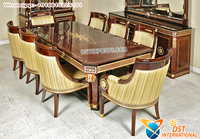 Table de salle à manger en teck sculpté, design unique, style moderne classique, décoration intérieure, taille personnalisée