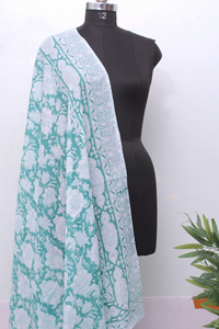Cotton Green Floral <b>Sarong</b> Women Beach <b>Wrap</b> Lightweight Summer Pareo Boho Cover Up Scarf. - Product Image 2