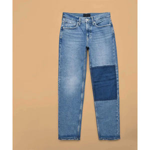 Pantalones de hombre de alta calidad, estilo jeans urbano, tela de algodón, corte ajustado, cierre de cremallera, pantalones vaqueros ajustados de algodón para hombre. - Product Image 3