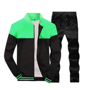 Nouvel ensemble de survêtement tendance pour homme avec fermeture éclair, couleur assortie, veste à manches longues + pantalon, pour sports de plein air, entraînement, école, université - Product Image 3