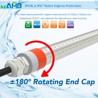 Lámpara LED para Granjas Avícolas, Luz Blanca Cálida 2700K/3000K, Interruptor Rojo, IP67 Impermeable, Sin Parpadeo, SMD2835, CRI80, Tubos LED con 5 Años de Garantía