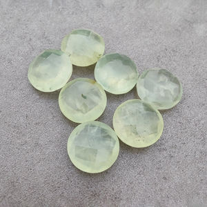 Pierre précieuse naturelle de Prehnite ronde taille briolette, pierre calibrée à taille damier pour la fabrication de bijoux, toutes tailles, vente en gros - Product Image 1