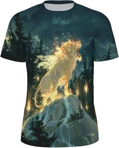 T-shirt blanc pour homme à manches courtes, col rond, imprimé loup, style streetwear, jersey 100% coton, écologique - Product Image 1