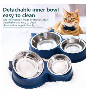 Cuenco de alimentación para gatos, antideslizante, de acero inoxidable, fácil de limpiar - Product Image 2