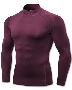 Men <b>Long</b> <b>Sleeve</b> MMA Rash Guard Compression Shirt Turtle Neck Athletic <b>Base</b> <b>Layer</b> Rash Guard For Gym Training Running Cycling Top - Product Image 1