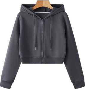 450 GSM coton coréen imprimé sweats à capuche pour femme Logo personnalisé pleine fermeture éclair pull sweat surdimensionné respirant tricoté à capuche - Product Image 5
