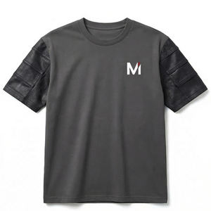 Camiseta de Algodón Grueso de 280 g/m², Impresión de Marca Personalizada, Estilo Vintage Lavado, Corte Holgado, Hombros Caídos, Secado Rápido para Hombre - Product Image 1