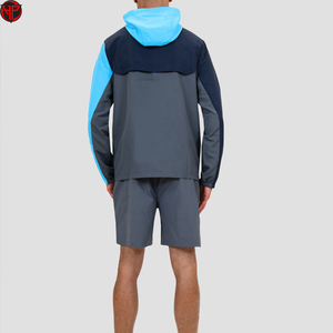 <b>Men's</b> Color Block Windbreaker <b>Jacket</b> Lightweight Breathable Hooded Outerwear Custom Logo Sports Casual Wear Nylon <b>Jacket</b> - Product Image 2