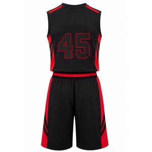 Uniforme de Baloncesto Negro y Rojo para Hombre, Jersey y Pantalones Cortos, Conjunto Deportivo Ligero y Transpirable para Entrenamiento y Torneos - Product Image 2