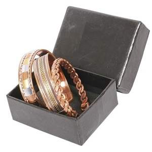 Pulsera Bio Magnética de Cobre Puro de 3 Piezas OEM Personalizada, Paquete Surtido de Alambre Ondulado y Bloques Segmentados - Product Image 5