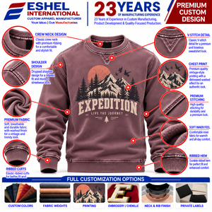 Sudaderas de corte ajustado estilo vintage con efecto lavado, mezcla de algodón reciclado. Proveedor para empresas de moda que buscan pedidos al por mayor personalizables. - Product Image 1