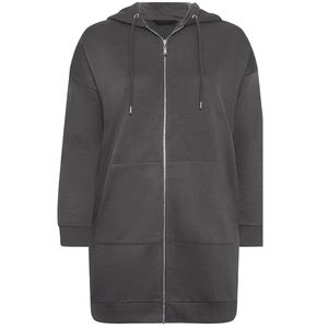 Sweat-shirt à capuche zippé long pour femme, en polaire oversize, veste décontractée à capuche, vente en gros, fournisseur OEM, logo personnalisé - Product Image 1