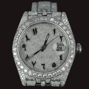 Factory Made Fully Iced Out Moissanite Diamond Hip Hop Style <b>Arabic</b> Numerals Glass Dial Fashion Man's Luxury <b>Watch</b> - Product Image 4