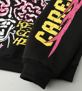 Conjunto de Sudadera con Capucha y Pantalones Deportivos para Hombre, Diseño de Letras y Estrellas Personalizadas, Impresión DTF, Bloques de Color, Cordón Ajustable, 100% Algodón, Estilo Urbano, Tendencia - Product Image 3