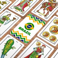 Cartes à jouer en plastique espagnoles personnalisées pour usage familial dans une boîte en plastique J108 à jeu unique