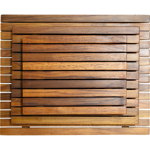 Wooden Rectangle <b>Table</b> Mat Set Non Slip Wabi Sabi Design Natural Finish Eco Friendly Reusable Dining Coaster Pad 30cm x 25cm - Product Image 2
