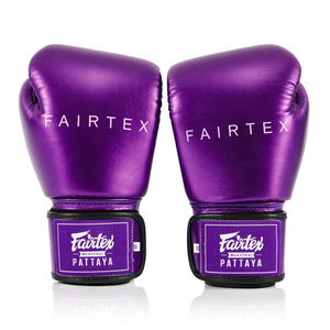 Guantes de Boxeo Muay Thai Fairtex con Diseño Moderno, Impresos, Profesionales, de Cuero Vacuno Original, Correa Morada, Equipo de Entrenamiento de Kickboxing - Product Image 6
