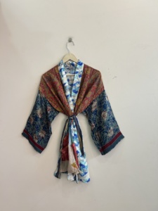 Lot de kimonos indiens en pure soie, peignoirs japonais confortables et doux en soie, robes de chambre florales, tenues de plage, vêtements de nuit pour la maison en été - Product Image 5