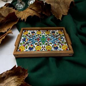 Plateau en bois imprimé motif Designer Choice pour décoration de salon moderne, plateau de service en gros - Product Image 1