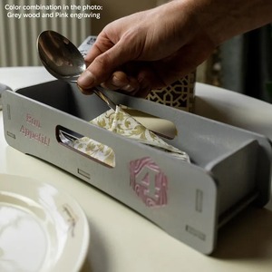 Caja de regalo con soporte para cucharas de madera, organizador de mesa para restaurante, bandeja duradera para cubiertos para cafetería y bistró, cubertería moderna al por mayor - Product Image 3