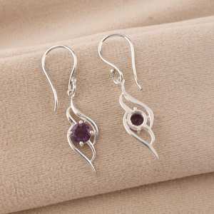 Pendientes Colgantes de Plata de Ley 925 con Baño de Oro y Amatista NG-033 de Nikhil Gems, Joyería Elegante Hecha a Mano con Gema Púrpura, a la Moda - Product Image 6