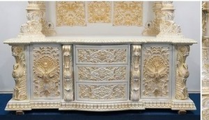 Buy Teak Wood Heavy Carved Customized Temples <b>Mandir</b> Pooja <b>Mandir</b> Modern Style Home Decor Safe Packing California - Product Image 3