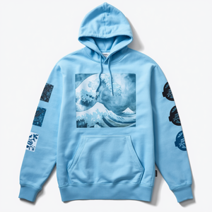 Sweat à capuche oversize pour homme en coton 100% avec motif texturé vague moderne – Collection Hiver - Product Image 1