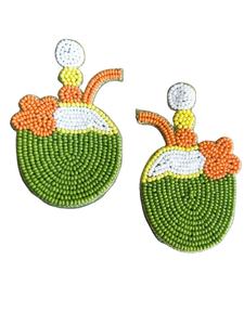 Bijoux fantaisie à la mode perle de rocaille brodé à la main multicolore boucles d'oreilles unisexe inde - Product Image 3