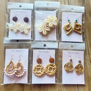 Pendientes de Bambú Ecológicos Hechos a Mano en Vietnam, Estilo Boho, Fibra Natural, Ligeros, Accesorios de Joyería de Moda - Product Image 1