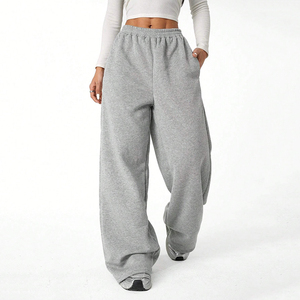 Custom Heavy Fabric Sweatpants <b>Women's</b> Inner Fleece Sweatpants Wide Leg Loose Sweat Pant <b>Baggy</b> Joggers <b>Women</b> - Product Image 1