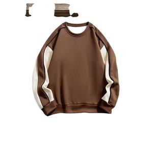 Sudadera de cuello redondo para hombre, estilo retro, tendencia urbana, personalizable, con parches bordados, efecto lavado, cálida, tejida, para invierno - Product Image 2