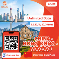 eSIM China 5G/4G untuk Wisatawan, Data Seluler Berkecepatan Tinggi, Aktivasi Kode QR Instan & Roaming Mudah