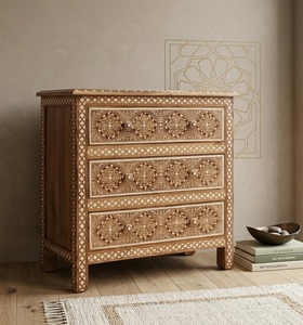 Handcrafted Solid Wood Luxury <b>Dining</b> Sideboard Bedside Table Moroccan Inlay <b>Storage</b> <b>Cabinet</b> Modern Bedroom Living <b>Room</b> Furniture - Product Image 2