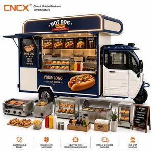 Carritos de Comida Móviles para Motocicletas y Carritos de Comida en Venta con Remolque Desmontable, Quemador de Gas, Freidora, Enfriador, Silla Plegable y Toldo - Product Image 1