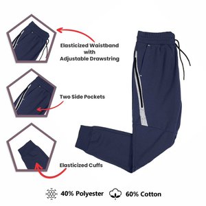 Ensemble de survêtement athlétique 2 pièces moderne avec sweat à capuche zippé en polaire technique et pantalon de jogging, design à bandes réfléchissantes - Product Image 4