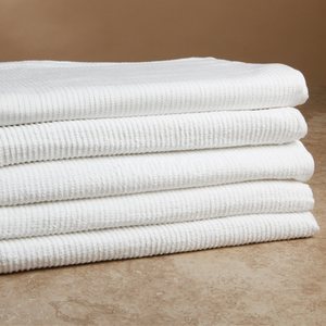Serviettes de nettoyage côtelées en coton 100% blanc 16x19, 32 oz, économiques, pour restaurants et nettoyage commercial, commande en gros - Product Image 1