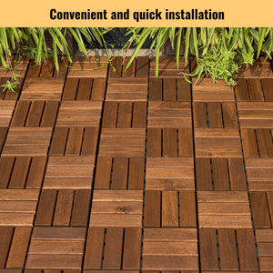 30 Baldosas de Madera de Acacia Entrelazadas de 12 x 12 Pulgadas, Diseño a Cuadros, para Exteriores, Patio, Terraza, Madera Dura - Product Image 2