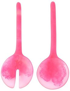 Ensemble de serveurs à salade en résine alimentaire tendance, la décoration de table la plus populaire avec cuillère et fourchette à salade, ustensiles de cuisine tendance - Product Image 6