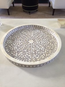 Plateau de service moderne et unique en os incrusté, dernier design, décoration d'intérieur, vaisselle, vente directe d'usine d'Inde, fait main - Product Image 6